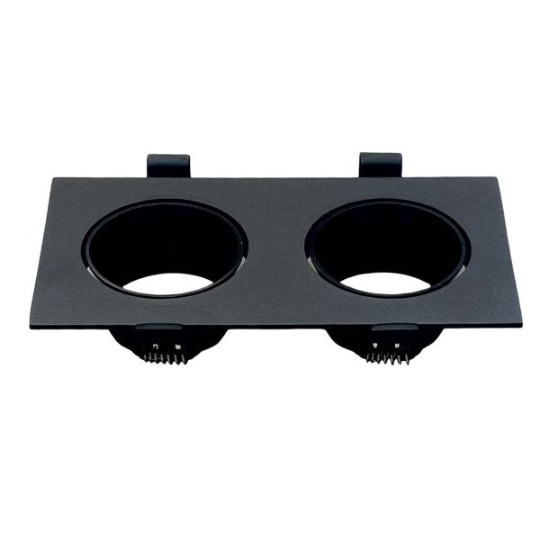 Anti-Glare Double LED Spotlight Aluminum Frame Black + Black