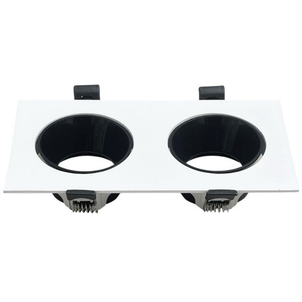 Anti-Glare Double LED Spotlight Aluminum Frame White + Black
