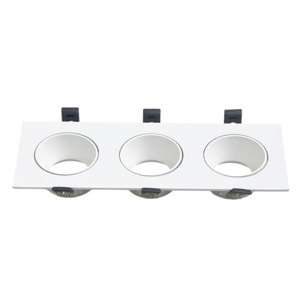 Anti-Glare Triple LED Spotlight Aluminum Frame White + White