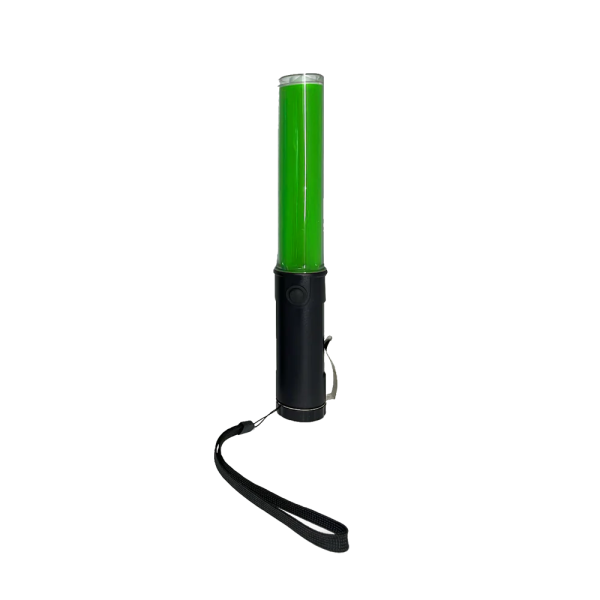 TRAFFIC BATON LIGHT WITH BATTERY MAGNETIC 27CM - GREEN