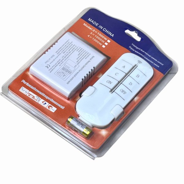 220V 4-Way Digital Remote Controller Switch for Lighting