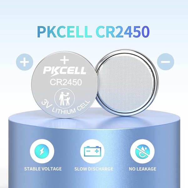PKCELL CR2450 3V Lithium Battery Button Cell Batteries 600mAh