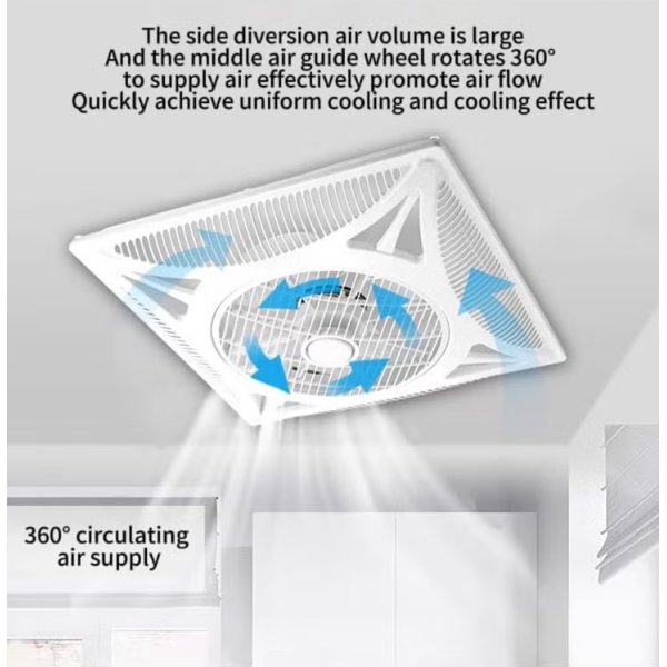 TAIYUAN LED CEILING FAN WITH REMOTE CONTROL-600x600mm-70WATTS
