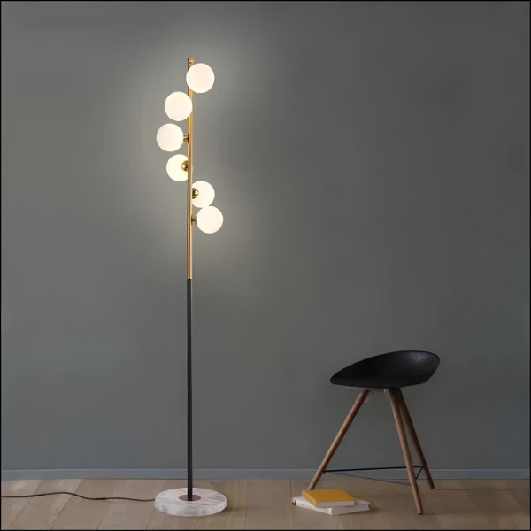 Standing Floor Lamp with Spiral Design Modernist 6-Head