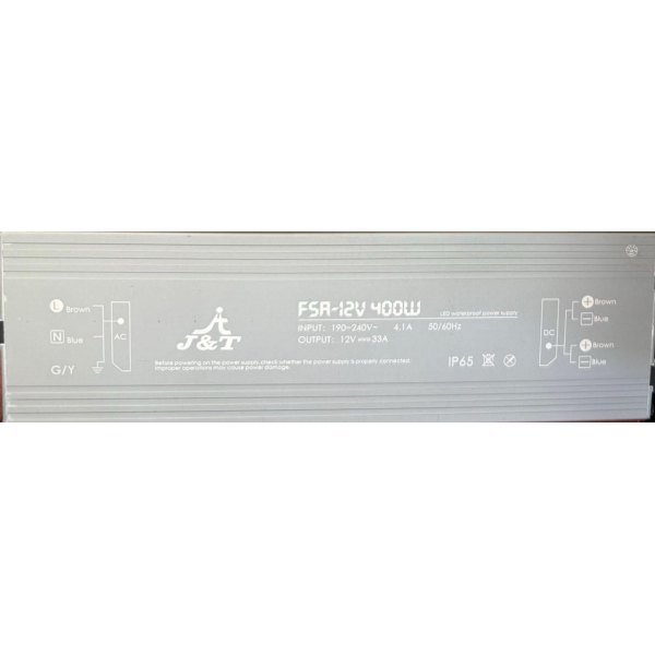 J&T 12V LED WATERPROOOF POWER SUPPLY 400W