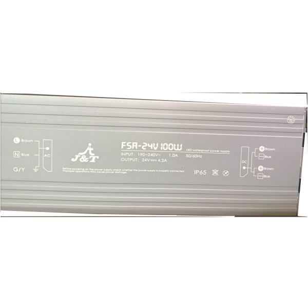 J&T 24V LED WATERPROOOF POWER SUPPLY 100W