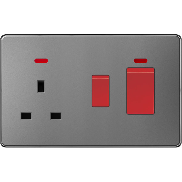 V-Max 45A COOKER AND 13A SOCKET - GRAY