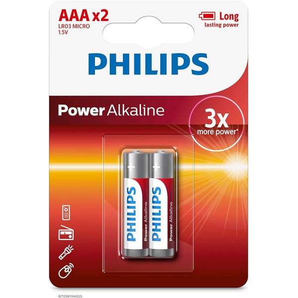 Philips 1.5V Long life LR03 Micro AAA Power Alkaline Battery