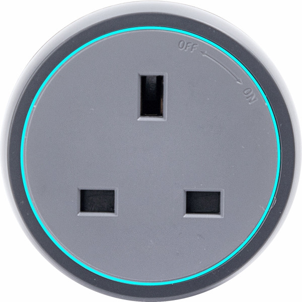 V-Max 13A British Track Socket Gray with Blue LED Ring