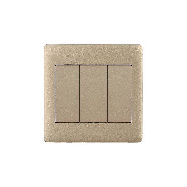 3 GANG 2 WAY SWITCH-MATTE GOLDEN SERIES