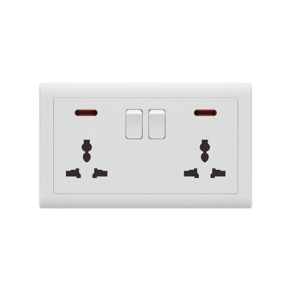 DOUBLE MF SOCKET WITH SWITCH-IVORY SERIES