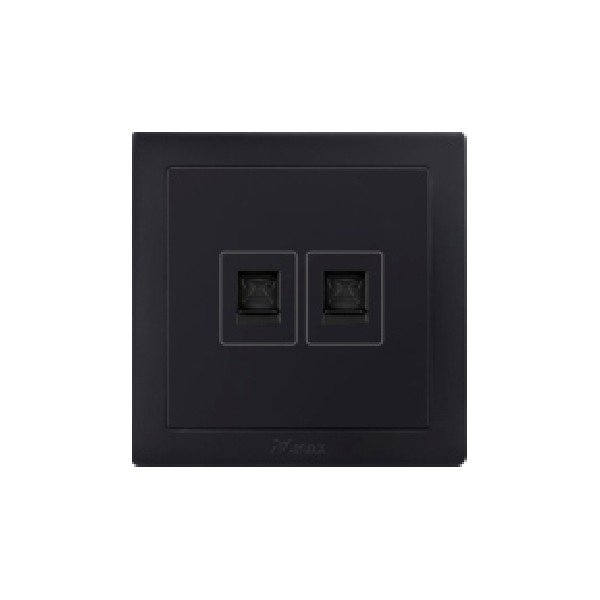 DOUBLE TELEPHONE SOCKET-BLACK SERIES