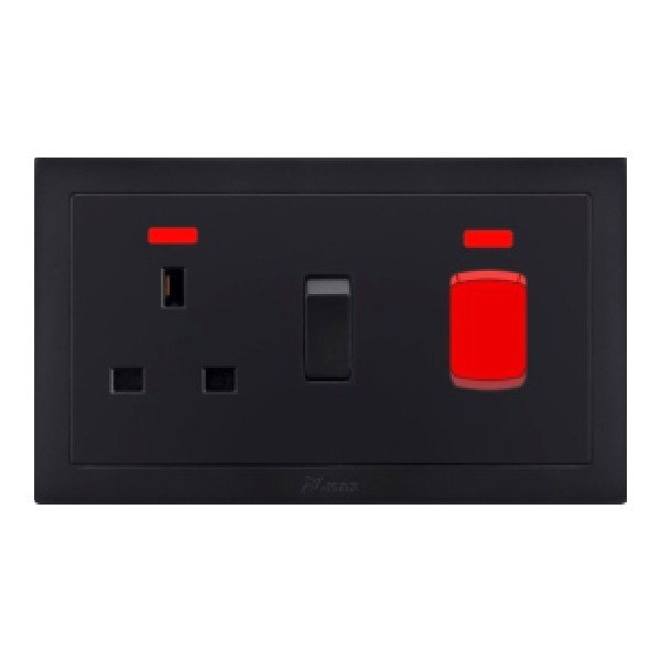 45A COOKER AND 13A SOCKET-BLACK SOCKET